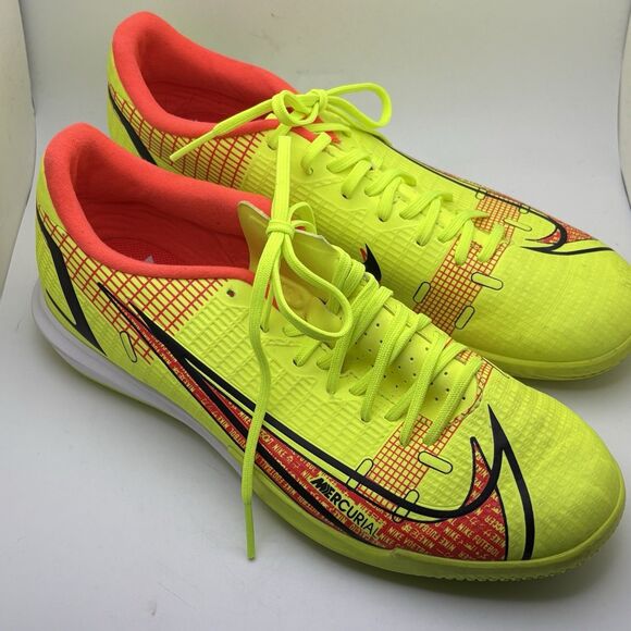 Nike Mercurial Vapor 14 Academy TF Turf Soccer Shoes Kids Mens Size 6 US Yellow - Picture 2 of 5